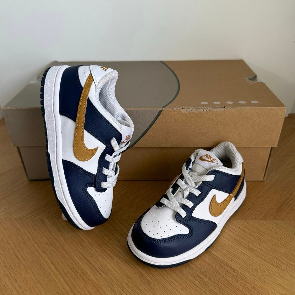 Nike Dunk Low ‘Midnight Navy/Wheat Toddler Sneakers- SZ 9 C